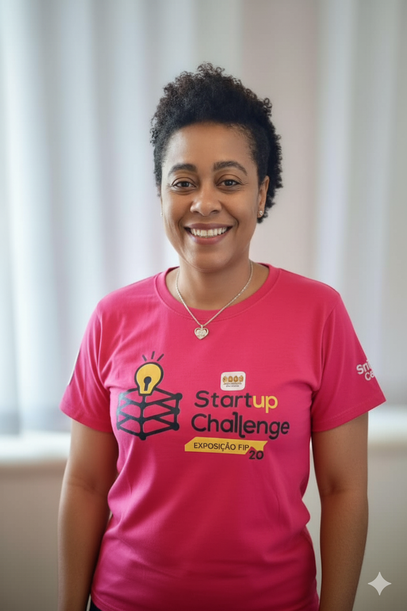 Duas mulheres sorrindo em um evento.